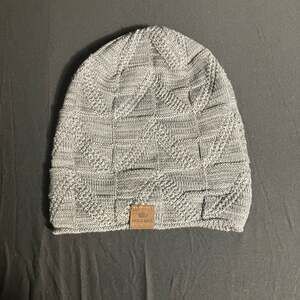Page One Dark Gray Heathered Knit Beanie Fleece Lined